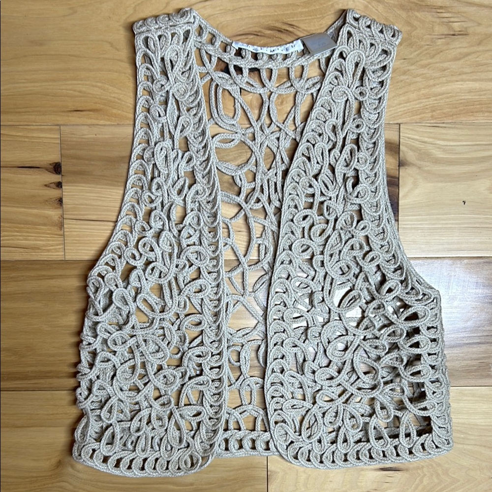 The Limited Tan Boho Western Hippie Vest | Size Petite Small